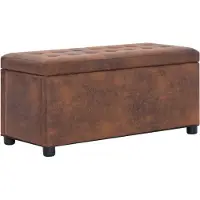 vidaXL Opberghocker 87,5 cm kunstsuède bruin