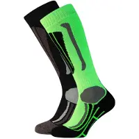 Falcon skisokken Victor neongroen/zwart set van 2 male | Maat: 43-46