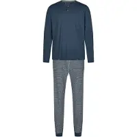 Phil&Co. Pyjama lang 'Henley' donkerblauw