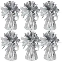 Folat Ballon gewichtjes - 6x - mat zilver - 170 gram - helium ballontrosjes