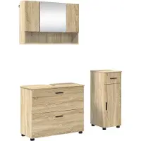 vidaXL Badkamermeubel Set 3 st Sonoma Eik 76,5 x 35 x 64 cm
