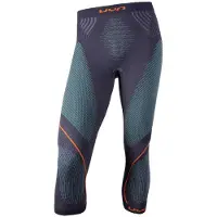 UYN Legging UYN Men Evolutyon Pants Medium Charcoal Green Orange Shiny-XXL