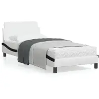vidaXL Bedframe "Dover" kunstleer wit en zwart 80x200 cm