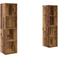 vidaXL Tv-meubelset 2 st Bruin Bewerkt hout