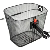 Rolektro Afneembare 15L fietsmand voor voorwielkorf One-click houder scootermand zwart