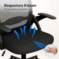 Alta ErgoFlex Mesh Bureaustoel – Ergonomische Bureaustoel met Ademende Rugleuning – Inklapbare Armleuningen – Hoogte Verstelbaar – Comfortabele Werkstoel voor Thuis & Kantoor – 360° Draaibaar – Zwart
