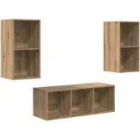 vidaXL Tv-meubelset 3 st Artisan Eiken Bewerkt hout