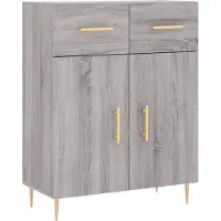 vidaXL Hoge kast 69,5x34x180 cm bewerkt hout grijs sonoma eikenkleurig
