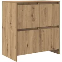 vidaXL Dressoir Artisan Eiken 70 x 41 x 75 cm Bewerkt hout