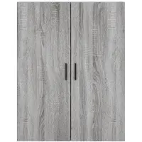 vidaXL Hoge kast 69,5x34x180 cm bewerkt hout grijs sonoma eikenkleurig