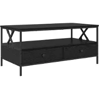 vidaXL Salontafel Zwart eiken 100 x 51 x 45 cm Bewerkt hout