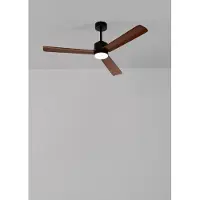 Create - Stille plafondventilator 40W met licht - Zwart / Donker hout - Ø132cm - Afstandsbediening - WIND MODERN