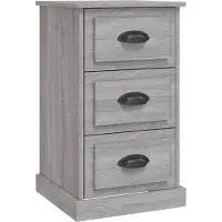 vidaXL Nachtkastje 39x39x67 cm bewerkt hout grijs sonoma eikenkleurig