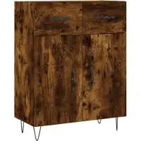 vidaXL Hoge kast 69,5x34x180 cm bewerkt hout gerookt eikenkleurig