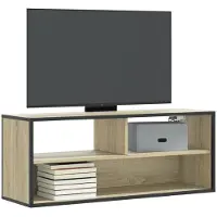 vidaXL Tv-meubel 100x31x39,5cm bewerkt hout metaal sonoma eikenkleurig