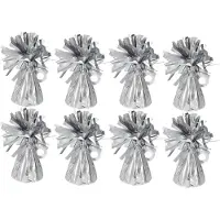 Folat Ballon gewichtjes - 8x - mat zilver - 170 gram - helium ballontrosjes