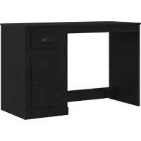 vidaXL Bureau Zwart Eiken 50 x 115 x 75 cm Bewerkt hout