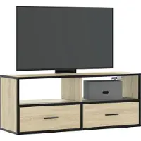vidaXL Tv-meubel 100x31x39,5cm bewerkt hout metaal sonoma eikenkleurig