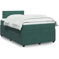 vidaXL Boxspring met matras fluweel donkergroen 120x200 cm