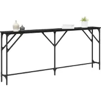 vidaXL Wandtafel Zwart eiken 180 x 23 x 75 cm