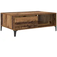 vidaXL Salontafel Oud hout 90 x 60 x 35 cm Bewerkt hout