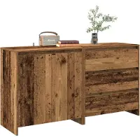 vidaXL 2-delige Dressoirs bewerkt hout oud houtkleurig