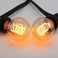LumenXL Prikkabel set met 5W spiraal lamp, 1800K, amber glas, Ø60 - excl. dimmer