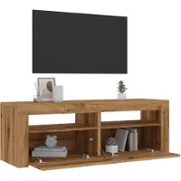 vidaXL Tv-meubel met LED 120x35x40 cm bewerkt hout artisanaal eiken