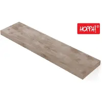 Hoppa! Rustieke Zwevende Wandplank - Wandrek van Hout met Bevestigingsmateriaal - Greige - MDF - 80 x 20 x 3.8 cm (B x D x H)