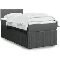 vidaXL Boxspringbed met matras, donkergrijs, 90x200 cm, gestoffeerd
