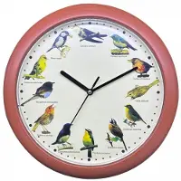 Herzberg Hg-03701: Klok met vogelgeluid Japanse Zangvogel - Hout