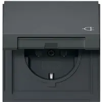 Gira TX44 waterdicht 1V Wandcontactdoos met randaarde klapdeksel Antraciet 445467