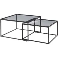 En.casa Salontafel Tromlaslo set van 2 grijs en zwart []