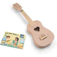Woet Houten Speelgoedgitaar met Draagriem - Roze - Speelgoedinstrument - Mijn eerste Gitaar Inclusief Muziekboekje - Speelgitaar voor Kinderen - Vanaf 3 Jaar