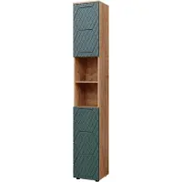 Vicco Irma Badkamermeubel – 30 x 192 cm Groen/gouden eik