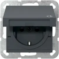 Gira SCHUKO-stopcontact, met kinderbeveiliging, systeem 55, antraciet, 1 stuk.