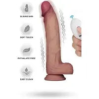 Vuxen - Sliding Skin Vibrerende Dildo Pro II - Met Afstandsbediening - 25 cm - Lichte Huidskleur