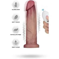 Vuxen - Sliding Skin Vibrerende Dildo Pro II - Met Afstandsbediening - 23 cm - Lichte Huidskleur