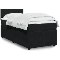 vidaXL Boxspring met matras fluweel zwart 80x200 cm