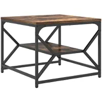 vidaXL Salontafel Rook Eiken 51 x 50 x 40 cm Engineered hout en staal