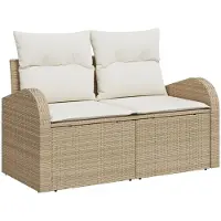 vidaXL Tuinbank Set 9 st beige en crèmekleurig