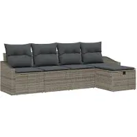 vidaXL Bankstel 6 st poly rattan