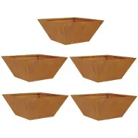 vidaXL Plantenbak 5 st Roestkleurig 35 x 35 x 15 cm weervast staal