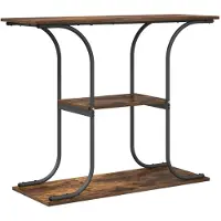 vidaXL Wandtafel met plank Rook Eiken 101 x 35 x 80,5 cm Bewerkt hout