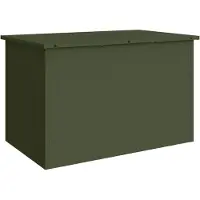 vidaXL Tuinkussens opbergdoos Staal 80 x 50,5 x 50 cm 175 L Olijfgroen