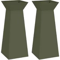 vidaXL Pilarenbak 2 st Olijfgroen 40 x 40 x 100 cm Koudgewalst staal