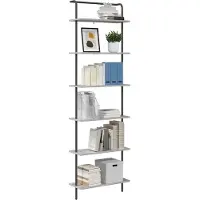 vidaXL Boekenplank 6-laags 60 x 24 x 203 cm Bewerkt hout Grijs Sonoma