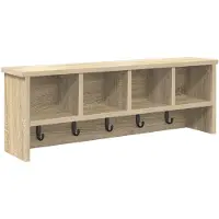 vidaXL Wandgemonteerde kapstok Muurmontage Sonoma Eik 75 x 16 x 26 cm