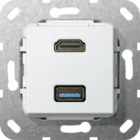 Gira Hdmi Usb 3.0 Type A Breakout Kabel Invoegstuk Puur Wit - 567903