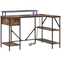 vidaXL Bureau Rook Eiken 120 x 79 x 86,5 cm Bewerkt hout